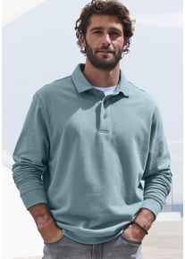 John Devin Herren Sweatshirt, blau, casual, Gr. S, unifarben, Sweatware, Obermaterial: 100% Baumwolle, Sweatshirts, Langarm, Pullover mit Polokragen,
