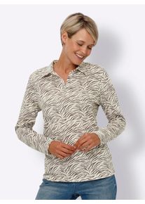 Damen Langarmshirt "Langarm-Shirt", beige, Gr. 50, gemustert, mehrfarbig, animal-print, 100% Baumwolle, Shirts