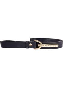 Silbergift Damen Ledergürtel, schwarz, feminin,elegant,modisch,festlich, Gr. 90, unifarben, Rindsleder, Gürtel, mit Strass-Steinen besetzt