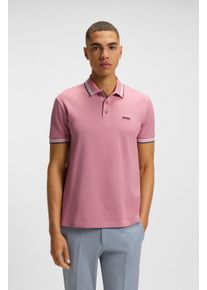 BOSS Green Herren Poloshirt "Paddy"open pink696, casual, Gr. XXL, Jersey, Obermaterial: 100% Baumwolle, Shirts, mit kontrastfarbenen Streifen am