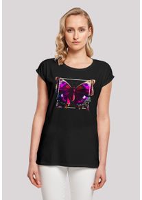 F4NT4STIC Damen T-Shirt "Pink Schmetterling SHORT SLEEVE TEE", schwarz, casual, Gr. XXXL, Obermaterial: 100% Baumwolle, Shirts, Print