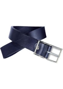 Silbergift Damen Ledergürtel, blau, klassisch,casual, Gr. 90, unifarben, Rindsleder, Gürtel, mit silberfarbener Schließe