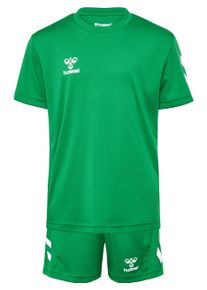 Hummel Kinder T-Shirt & Shorts "HMLLOGO SET KIDS", grün, sportlich, Gr. 152, unifarben, Jersey, Obermaterial: 100% Polyester, KOB Set-Artikel, für