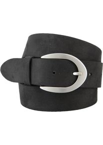 Bernd Götz BERND GÖTZ Damen Ledergürtel, schwarz, Gr. 85, unifarben, Obermaterial: 100% Rindsleder, Gürtel, mit silberfarbener Schließe