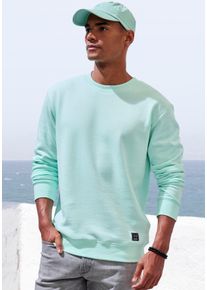John Devin Herren Sweatshirt, grün, casual, Gr. M, unifarben, angeraute Sweatware, Obermaterial: 60% Baumwolle, 40% Polyester, Sweatshirts, Langarm,
