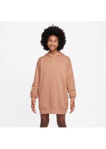 Nike Sportswear Kinder Jerseykleid "CLUB FLEECE GIRLS' HOODIE DRESS", braun, sportlich, Gr. L, Obermaterial: 80% Baumwolle, 20% Polyester, Kleider