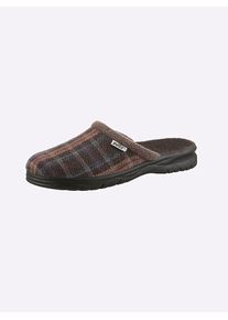 Herren Pantoffel, Gr. 40, braun, Textil, Basic, Schuhe