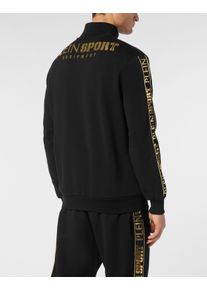 Plein Sport Herren Yoga-Sweatjacke "Sweatjacke"0294, schwarz, lightgold, Gr. XXXL, Obermaterial: 88% Baumwolle, 12% Polyester, Sweatjacken