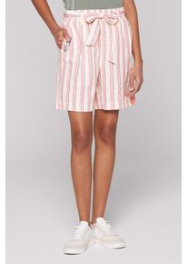 SOCCX Damen Shorts, weiß, casual, Gr. XS, gestreift, bedruckt, Material: 55% Leinen, 45% Baumwolle, Hosen, mit Bindeband