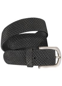 Silbergift Damen Ledergürtel, schwarz, feminin,modisch,casual,klassisch, Gr. 100, geprägtes Muster, geprägt, Reptilienprägung, Schlangenoptik,
