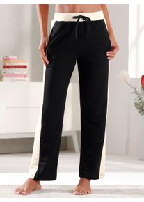 Damen Jerseyhose, Gr. 18, schwarz-weiß, 64% Viskose, 30% Polyester, 6% Elasthan, unifarben, Hosen