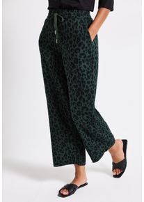 Street One Damen Stoffhose, grün, casual, Gr. 36, gemustert, Web, Obermaterial: 100% Baumwolle, Hosen, gemustert, im Musselin-Look
