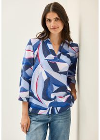 Cecil Damen Hemdbluseurban navy blau, casual, Gr. M, gemustert, Web, Obermaterial: 67% Viskose, 33% Baumwolle, Blusen, mit grafischem Muster