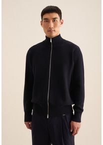 Seidensticker Herren Strickjacke "Schwarze Rose", blau, Gr. S, unifarben, 100% Baumwolle, Strickjacken, Langarm Stehkragen Uni