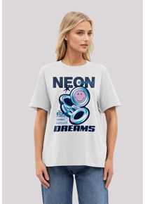 F4NT4STIC Damen T-Shirt "Smiley Originals Neon Dreams Rave Wear", weiß, casual, Gr. M, Obermaterial: 100% Baumwolle, Shirts, Premium Qualität