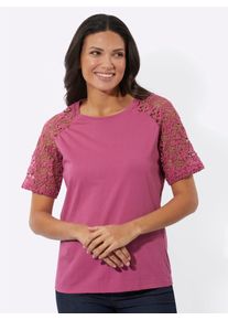 Damen Spitzenshirt "Spitzenshirt", lila, Gr. 46, unifarben, 100% Baumwolle, Spitze:100% Baumwolle, 100% Polyester, Shirts