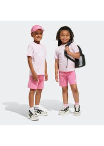 Kinder Trainingsanzug "LK BL T-SET 160", pink, sportlich, Gr. 110, adidas Sportswear, Obermaterial: 100% Baumwolle, Sportanzüge