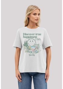 F4NT4STIC Damen T-Shirt "Smiley Originals Discover True Happiness", weiß, casual, Gr. L, Obermaterial: 100% Baumwolle, Shirts, Premium Qualität