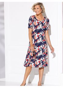 Classic Basics Damen Jerseykleid "Jersey-Kleid", bunt, Gr. 52, gemustert, bedruckt, mehrfarbig, Jersey, Single Jersey, 95% Viskose, 5% Elasthan,