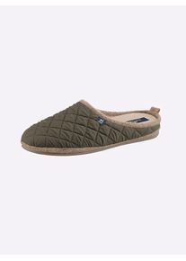 Herren Pantoffel, Gr. 41, grün, Polyester, Basic, Schuhe