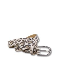 Silbergift Damen Ledergürtel, beige, feminin,modisch, Gr. 80, unifarben, Rindsleder, Gürtel, mit Animal-Design