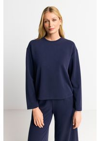 RICHROYAL Damen Sweatshirt "2409 T Peach Crew", blau, casual, Gr. S, Sweatware, Obermaterial: 52% Modal, 42% Polyester, 6% Elasthan, Sweatshirts,