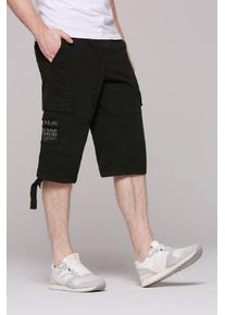 CAMP DAVID Herren Shorts, schwarz, casual, Gr. XL, bedruckt, Material: 100% Baumwolle, Hosen, mit Bindeband am Saum