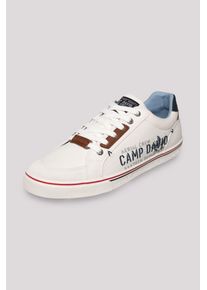 CAMP DAVID Herren Sneaker, Gr. 46, weiß, Textil, Synthetik, Leder, bedruckt, casual, Schuhe, mit Label-Print