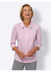 Classic Basics Damen Druckbluse, rosa, Gr. 46, gemustert, bedruckt, 50% Baumwolle, 50% Polyester, Blusen