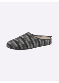 Herren Pantoffel, Gr. 41, grau, Textil, Basic, Schuhe