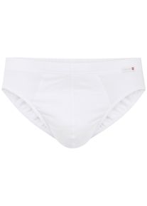 Calida Herren Slip "Evolution", Gr. S, weiß, Single Jersey, Obermaterial: 94% Baumwolle, 6% Elasthan, unifarben, Unterhosen, mit flacher Bund- und