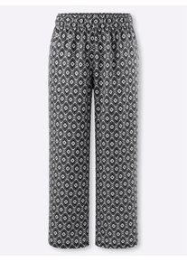Classic Basics Damen 7/8-Hose, schwarz, Gr. 54, gemustert, mehrfarbig, 100% Polyester, Hosen