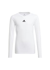 Kinder Langarmshirt "TEAM BASE TEE Y", weiß, sportlich, Gr. 152, adidas Performance, clean, Obermaterial: 100% Polyester, Shirts
