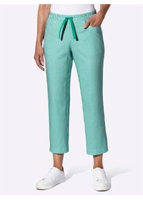 Classic Basics Damen 7/8-Hose, grün, Gr. 42, gemustert, 100% Polyester, Hosen