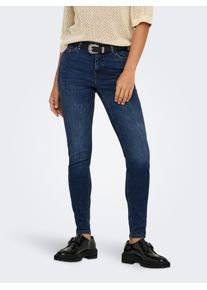 Jacqueline de Yong JDY Damen Skinny-fit-Jeans "JDYFINA MW SKINNY ANK JNS DB NOOS DNM", blau, modisch, Gr. XL, unifarben, Denim/Jeans, Obermaterial: 98% Baumwolle, 2%