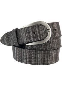 Bernd Götz BERND GÖTZ Damen Ledergürtel, schwarz, Gr. 100, gestreift, Obermaterial: 100% Rindsleder, Gürtel, mit reflektierendem Streifendesign