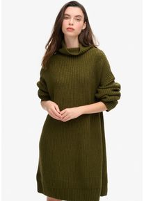 Superdry Damen Jerseykleid "CHUNKY RIB KNIT JUMPER DRESS", grün, casual, Gr. XL, unifarben, Web, Obermaterial: 78% Polyacryl, 10% Nylon, 7%