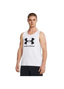 Under Armour Herren Trainingstop "UA Sportstyle Tanktop mit Logo", weiß, Gr. S, Obermaterial: 60% Baumwolle, 40% Polyester, Tops, Sport Oberteil