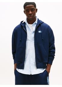 Tommy Jeans Herren Kapuzensweatshirt "TJM CRP NEW CLASSICS ZIP THR", blau, casual, Gr. M, unifarben, Sweatware, Obermaterial: 100% Baumwolle,