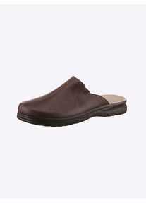 Herren Pantoffel, Gr. 40, braun, Lederimitat, Basic, Schuhe