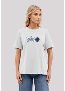 F4NT4STIC Damen T-Shirt "SMILEY darkblue", weiß, casual, Gr. XS, Obermaterial: 100% Baumwolle, Shirts, Premium Qualität