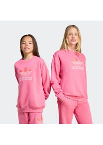 Kinder Sweatshirt "TREFOIL CREW"pink fusion, lucid rot, sportlich, Gr. 164, adidas originals, Obermaterial: 70% Baumwolle, 30% Polyester, Sweatshirts