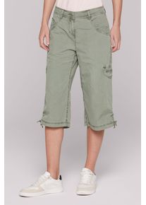 SOCCX Damen Shorts, grün, casual, Gr. XXL, unifarben, Material: 100% Baumwolle, Hosen, mit Bindeband am Saum