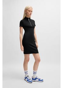 HUGO BLUE Damen Jerseykleid "Nalayla", schwarz, casual, Gr. L, unifarben, Jersey, Obermaterial: 95% Baumwolle, 5% Elasthan, Kleider