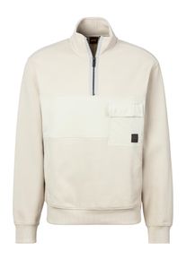 BOSS Orange Herren Sweatshirt "Sweatshirt Ze Nylonhem", beige, Basic, Gr. XXXL, unifarben, Sweatware, Obermaterial: 100% Baumwolle, Sweatshirts, mit