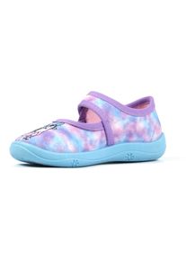 Richter Kinder Hausschuh "WMS: mittel", Gr. 33, lila, Baumwolle, kontrastfarbene Details, klassisch, Schuhe, Klettschuh, Kindergarten Schuh mit süßem