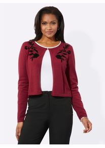 Damen Cardigan, rot, Gr. 40, unifarben, 50% Viskose, 28% Polyester, 22% Polyamid, Strickjacken