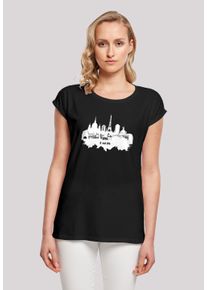 F4NT4STIC Damen T-Shirt "PARIS SKYLINE SHORT SLEEVE TEE", schwarz, casual, Gr. XXL, Obermaterial: 100% Baumwolle, Shirts, Print