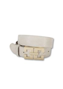 Silbergift Damen Koppelgürtel, beige, elegant,feminin,festlich,klassisch,modisch, Gr. 85, unifarben, Rindsleder, Gürtel, mit silberfarbener Schließe