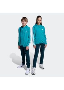 Kinder Trainingsanzug "J 3S FT TS 220"pure teal, weiß, sportlich, Gr. 176, adidas Sportswear, Obermaterial: 52% Baumwolle, 48% Polyester, Sportanzüge